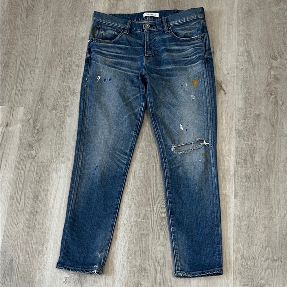 Moussy Vintage Dixie Paint Splatter Blue Skinny Jeans Denim Distressed Women 29 - Picture 1 of 15